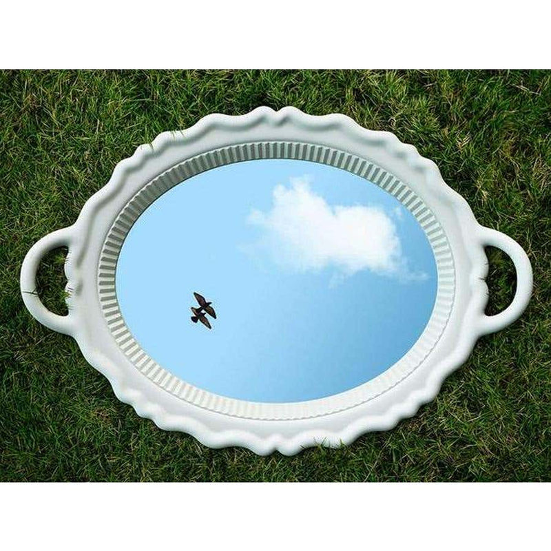 White Oval Plateau Mirror