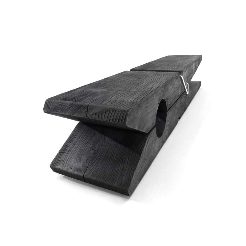 Black Clothespin 55 Inches Vulcano Bench w/ White Iron Spring