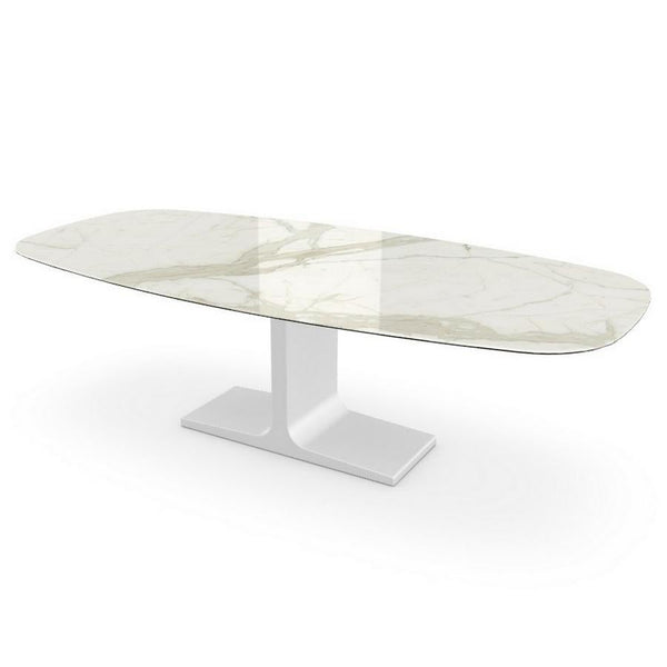 Century, Dining Table Calacatta Ceramic Top on Metal Base