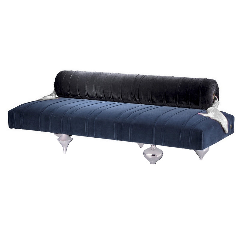 Upholstered Blue Velvet Lounge Sofa