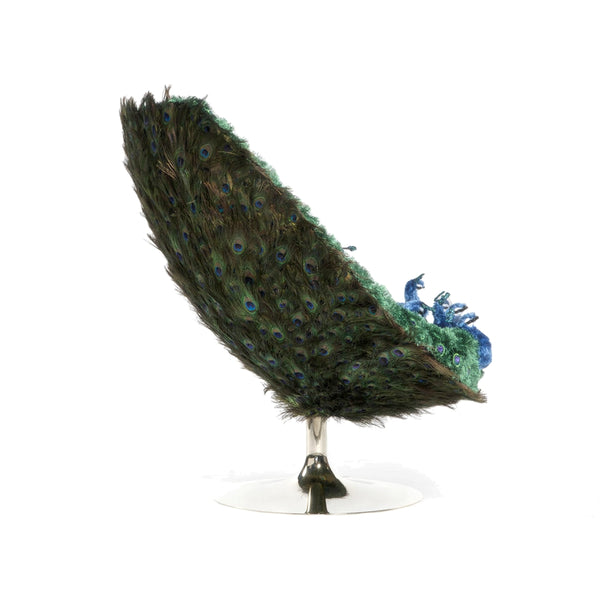 Peacock, Fluffy Lounge Swivel Chair