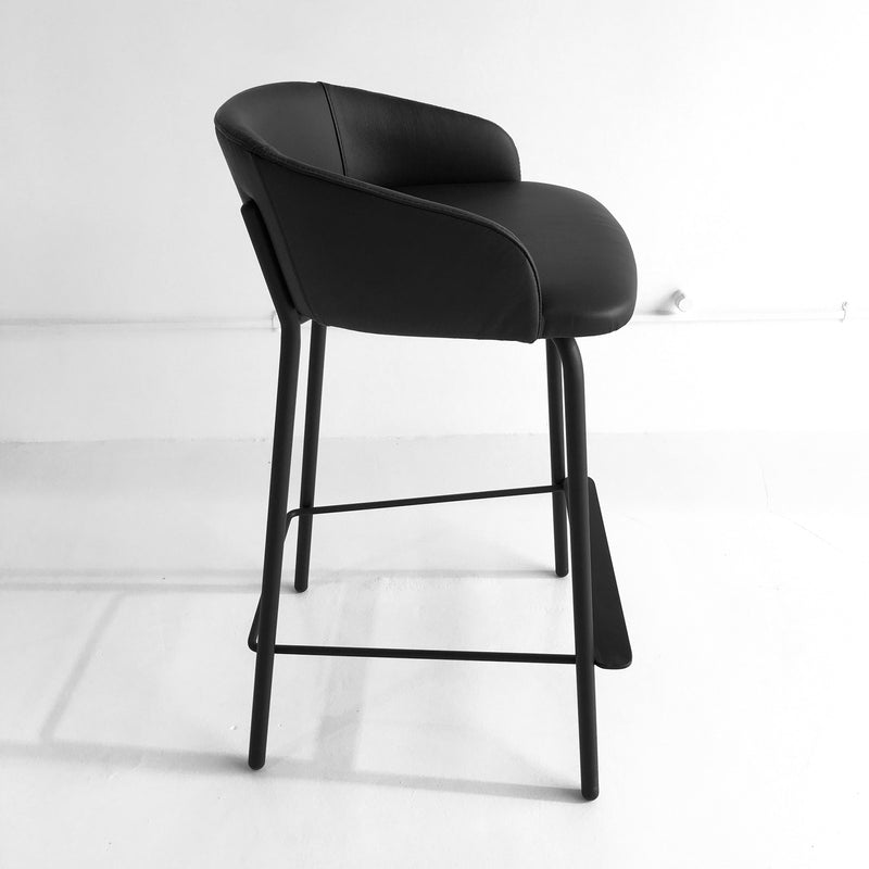 Black Leather Bar Stool