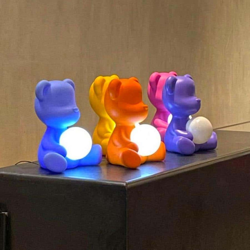 Black Teddy Bear Lamp LED Rechargeable