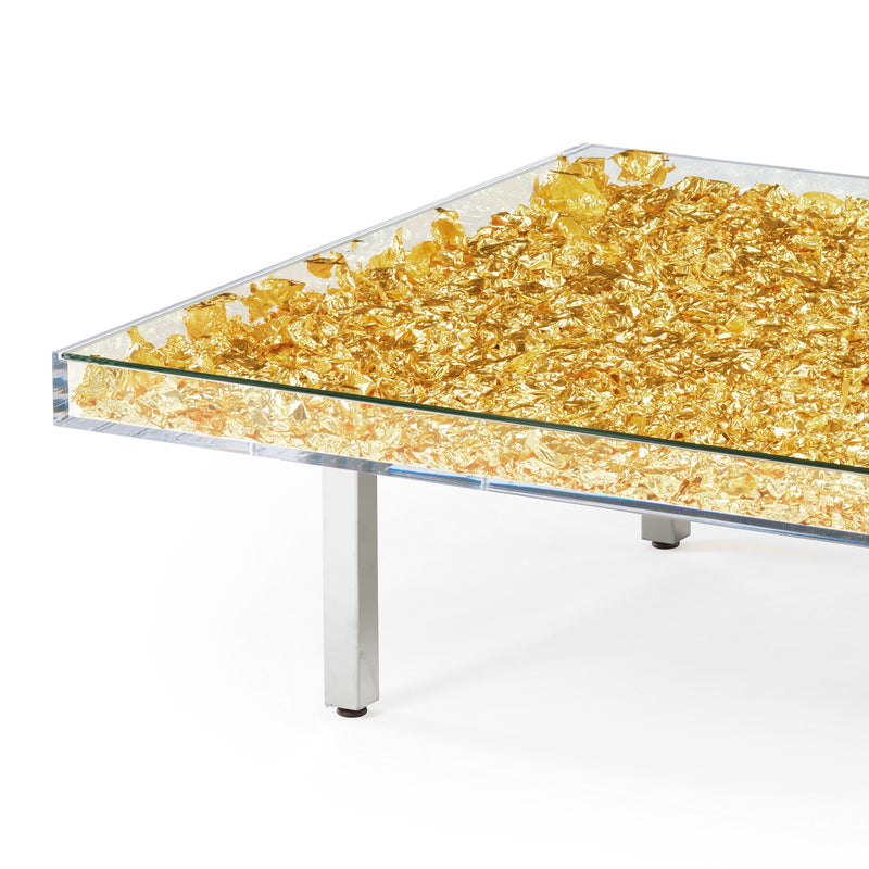 Yves Klein Gold "Monogold" Glass Table